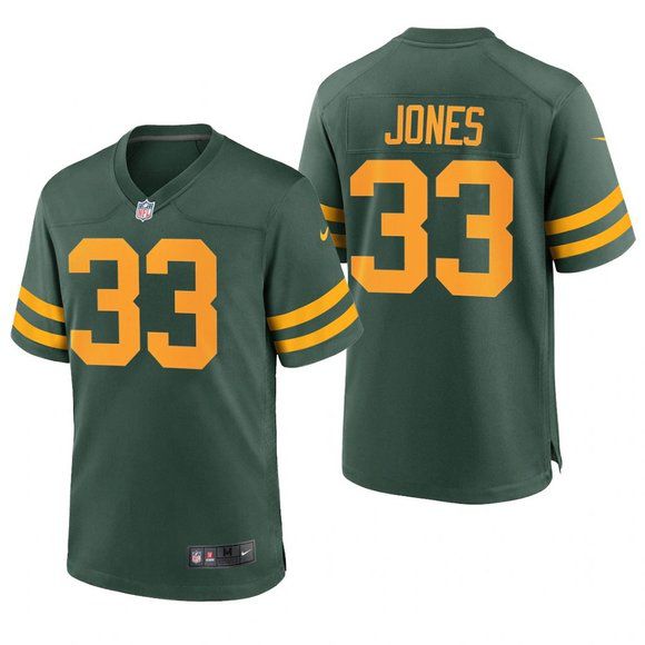Men Green Bay Packers #33 Aaron Jones Nike Green Game Alternate Player NFL Jersey